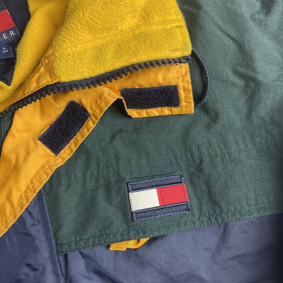 Vintage Retro Tommy Hilfiger Men's L 90s Jacket Sailing Coat Blue & Green - Picture 8 of 16